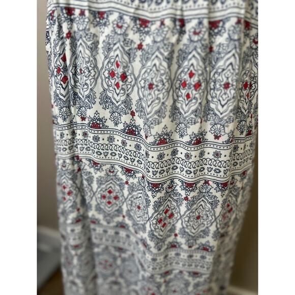 Roxy Maxi Dress Floral Boho Beach Dress Medium Bohemian Gypsy Coastal Indie - Picture 3 of 9